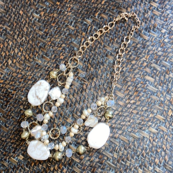 Lovely Three-Strand Beaded Necklace + Earrings - Picture 4 of 9